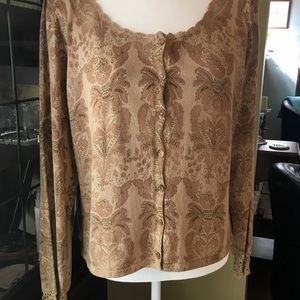 J Jill Crochet Detail Button Front Top